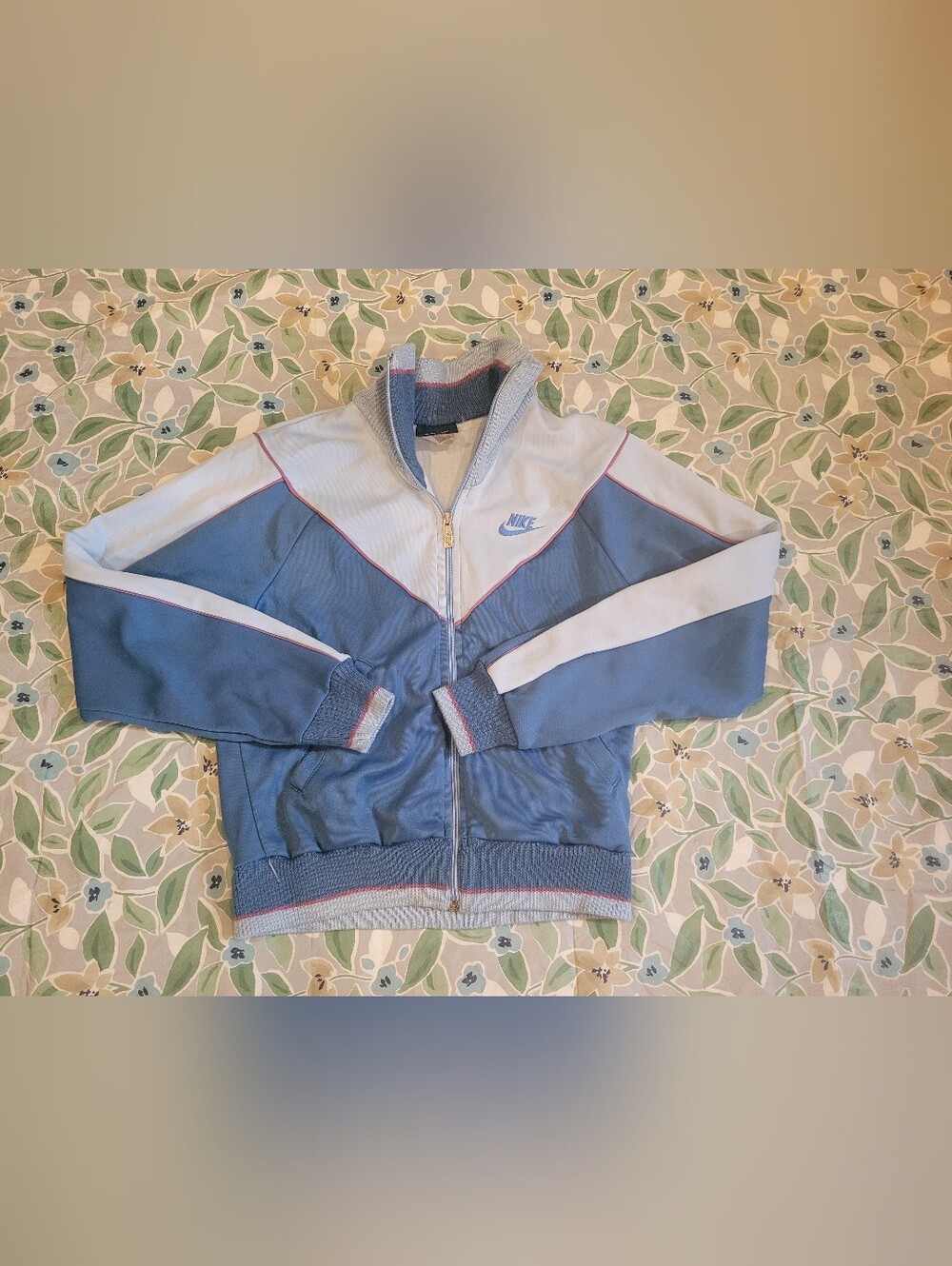 Vintage Early 80's Medium Nike Chevron Track Jacket Blue Tag